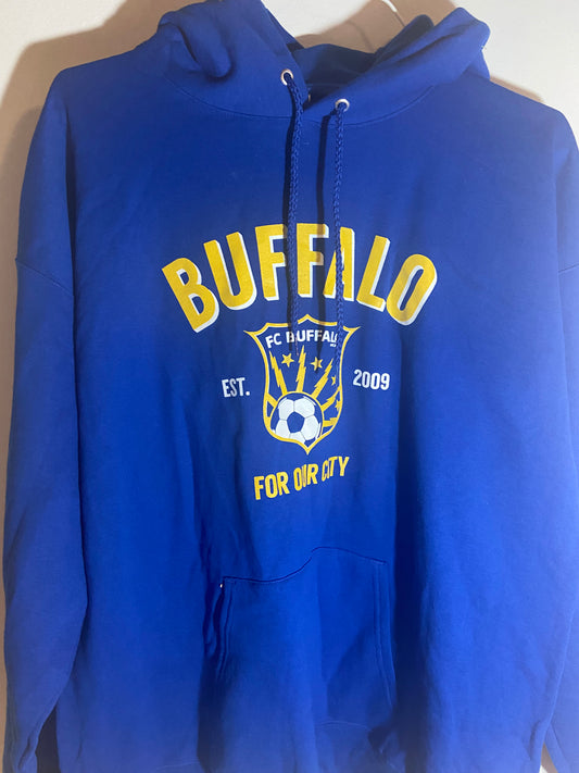 For Our City blue pullover hoodie